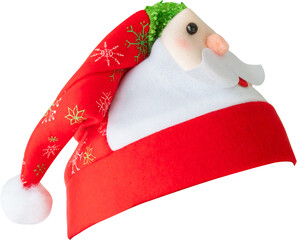 Wall Mural - Red Christmas Santa Claus hat isolated on white background