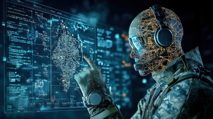 Leinwandbilder - Ai security alert on multiple digital screens cybersecurity command center digital interface high-tech environment futuristic viewpoint ai monitoring concept