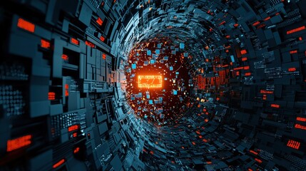 Aufkleber - Ai security system glitching under cyber attack visual standards analysis in a digital environment