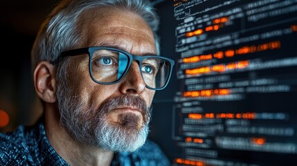 Fototapete - Cybersecurity expert analyzing malware attack on ai standards in digital environments insights and implications for future security protocols