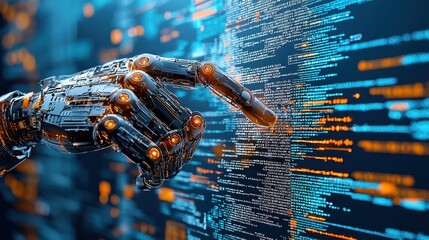 Leinwandbilder - Hands coding ai cybersecurity algorithms against cyber standards a deep dive into innovative solutions in tech environments