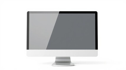 Wall Mural - Photo of a laptop mockup with a clear screen, perfect for showcasing digital designs or presentations, computer, empty