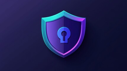 Poster - A stylized shield icon featuring a padlock symbol, representing security and protection.