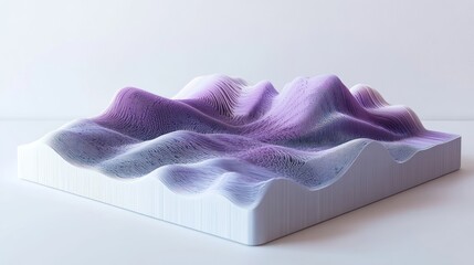 Fototapete - A 3D representation of undulating terrain with a gradient color scheme.