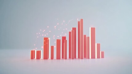 Poster - A digital bar graph visualization with glowing elements representing data trends.