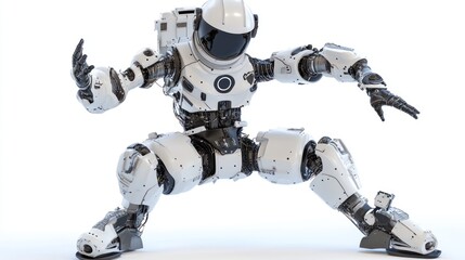 Poster - A humanoid robot in a dynamic pose, showcasing advanced technology and design.
