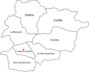 Naklejka na meble Outline Map of Andorra Map