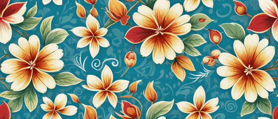 Wall Mural - seamless pattern with flowers