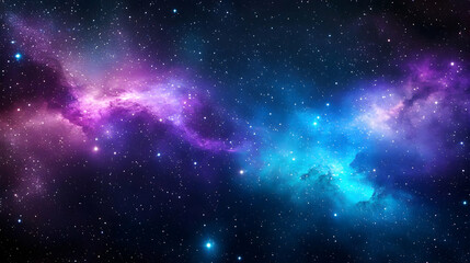 Wall Mural - Abstract Galaxy Background with Blue and Purple Nebula and Stars
