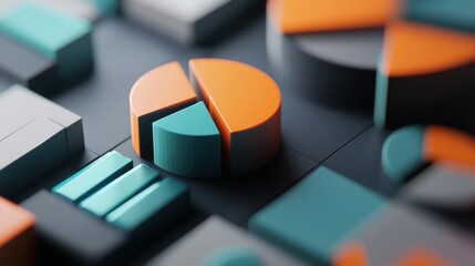 Poster - A close-up of colorful geometric shapes representing data visualization elements.