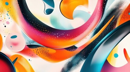 Poster - Abstract background with bright, colorful, glossy shapes and textures.