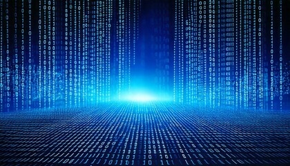 Blue Binary Data Software Programming Code Template Background