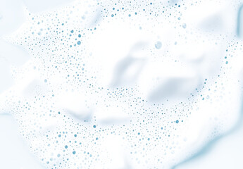 Wall Mural - White skincare cleansing foam on light blue background