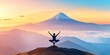 © Stockberry - A person practicing yoga on a mountaintop at sunrise, surrounded by breathtaking views, inner peace,