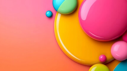 Wall Mural - a colorful background with a bunch of different colored balls. the balls are arranged in a circle an