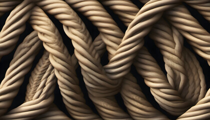 Wall Mural - seamless coiled rope texture with realistic patterns in natural colors and soft lighting