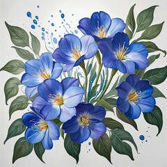 Wall Mural - abstract pattern in watercolor and ink