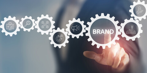 Wall Mural - branding, brand excellence concept. creating, developing and maintaining a brand's identity and mark