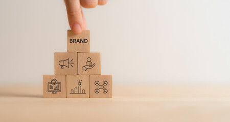 Wall Mural - branding, brand excellence concept. creating, developing and maintaining a brand's identity and mark