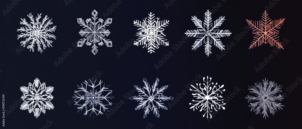 Snowflake Simple Design Minecraft Simple design of snowflakes featuring grouped flakes that are easy to ...
