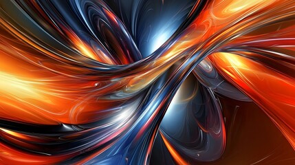 Aufkleber - Dynamic abstract swirl digital art vivid colors fluid environment close-up view creative concept for modern design