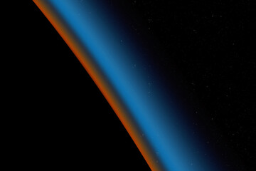 Wall Mural - earth radiant atmosphere. the last rays of the sunset illuminate the earth's atmosphere.