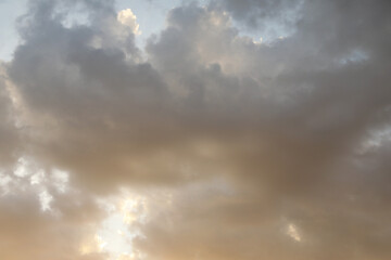 Wall Mural - beautiful view of sky with fluffy clouds