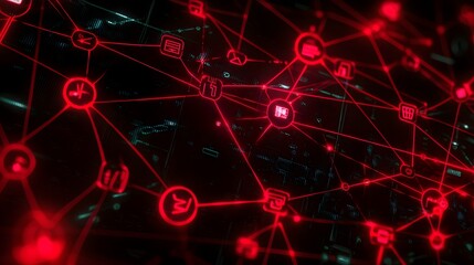Fototapete - Data visualization action digital network infographic cyber environment abstract viewpoint technology concept