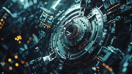 Poster - Dynamic circuit design futuristic lab digital art high-tech environment close-up perspective advanced technology