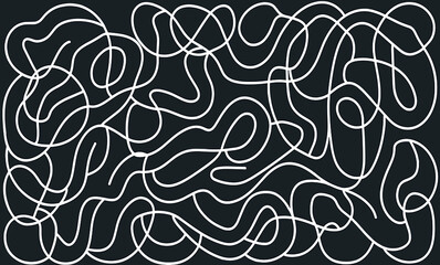 Abstract line art illustration with fluid white patterns