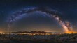© VIK - Stunning hdri panorama illustration of the milky way galaxy in a dark blue night sky