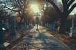 © Kateryna - Fantastically mysterious cemetery with tombstones and terribly atmosphere