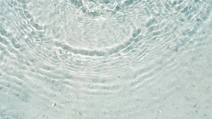 Wall Mural - empty abstract white sand beach with water wave from abobe, closeup of a transparent water wave, pur