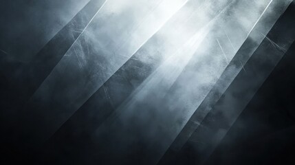 Poster - Soft light rays illuminating a dark space in a professional background during twilight hours