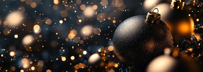 Wall Mural - luxury christmas background. premium black and gold colors