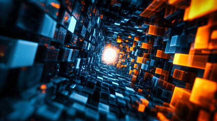 Wall Mural - abstract advanced technology tunnel