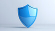 © Gary - A 3D protection concept with a shield on a white background. Blue shield icon
