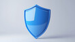 © Gary - A 3D protection concept with a shield on a white background. Blue shield icon