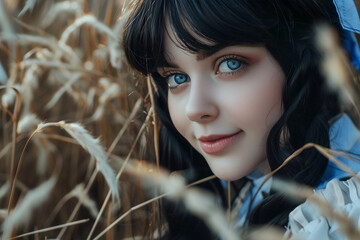 Wall Mural - beautiful girl in the surreal world of wonders generative ai