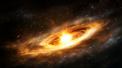 Wall Mural - a bright yellow star is in the center of a large, glowing, orange
