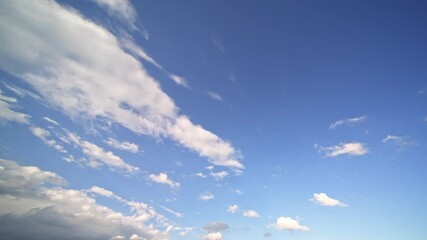 Wall Mural - time lapse of summer sky with white clouds and clear sky