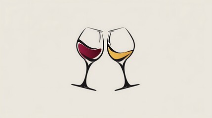 Wall Mural - Two wine glasses clinking together, symbolizing celebration and togetherness.