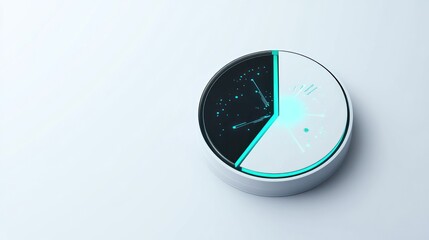 Fototapete - A sleek, modern device with a divided display, featuring glowing elements and intricate designs.