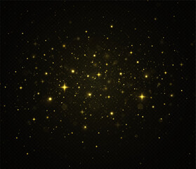 Wall Mural - cosmic glittering particles on transparent background. christmas magic concept. glowing sparks of du