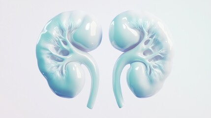 Poster - A stylized representation of human kidneys, showcasing anatomical features in a glossy finish.