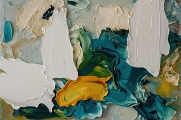 Wall Mural - textured backdrop with layers of acrylic smudges and vibrant oil paints for modern abstract decor