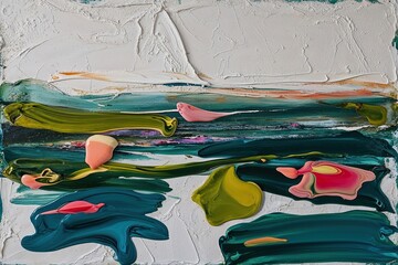 Wall Mural - textured abstract backdrop featuring acrylic smudges and vibrant oil paints for contemporary home de