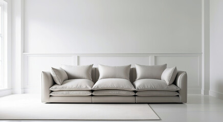 Poster - minimalistic interior with elegant sofa