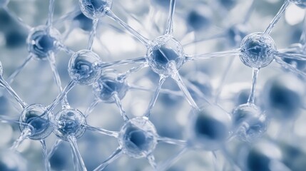 Poster - Close-up view of interconnected molecules, illustrating molecular structure and chemistry.