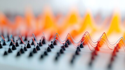 Poster - Abstract representation of sound waves with peaks and troughs in vibrant colors.